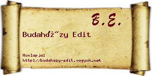 Budaházy Edit névjegykártya